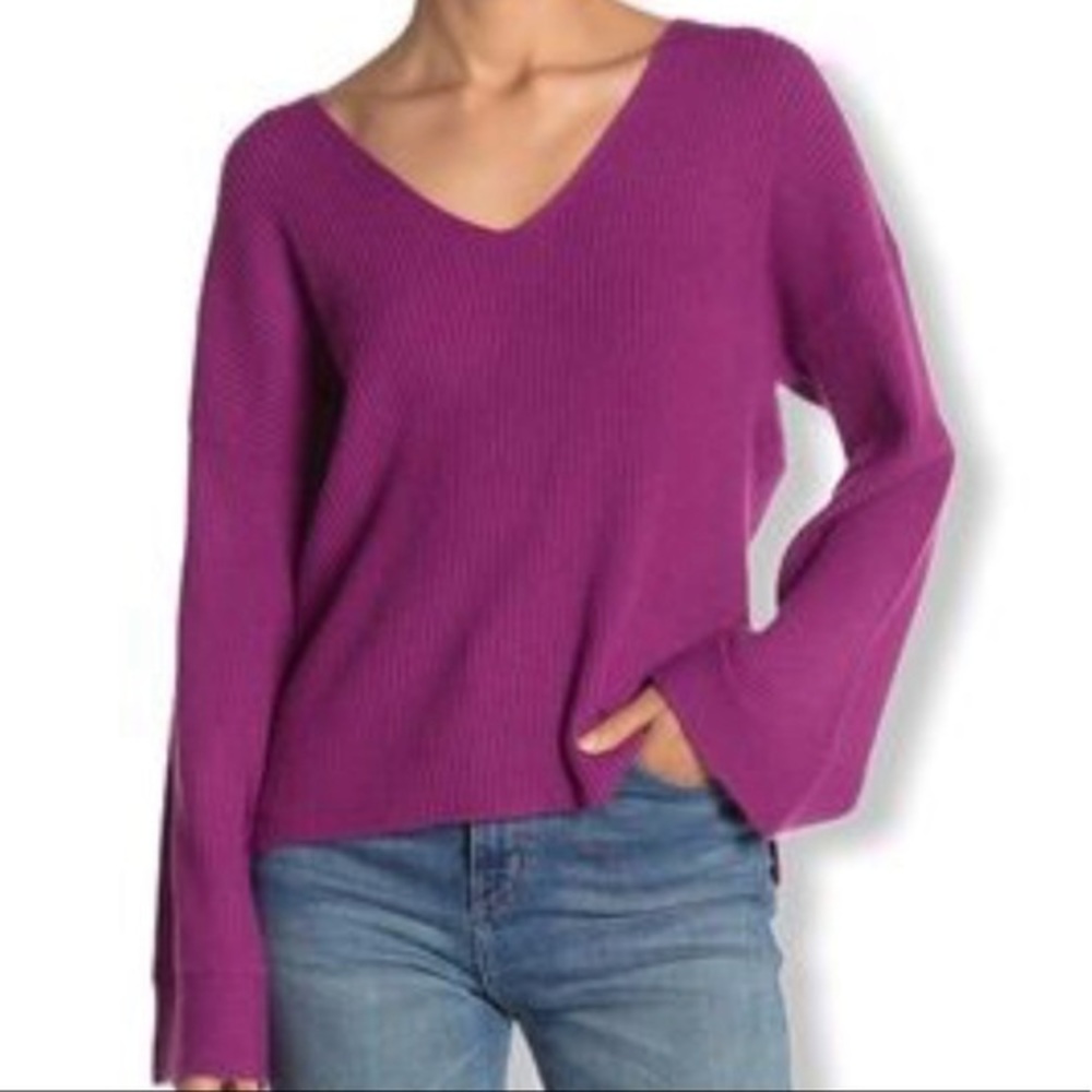 Purple Bell Sleeve Soft Cozy Softgirl Sweater XXS NWT